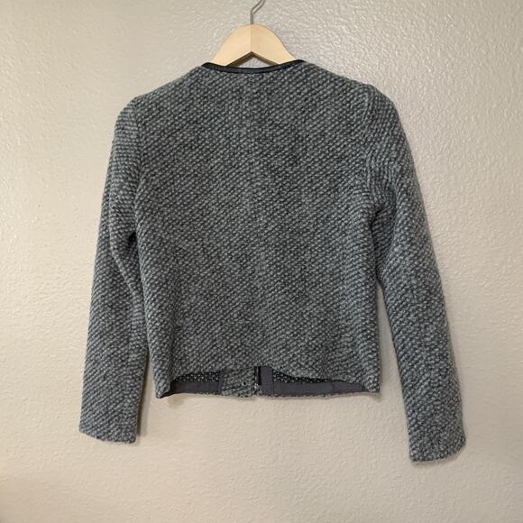 Women's Gap Boucle Grey Boy Wool Blend Coat Jacket Winter Sz 4 - Picture 3 of 9